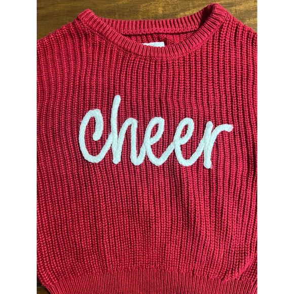 Little Sleepies Deep Crimson “Cheer” Drop Shoulder Sweater - Picture 3 of 6